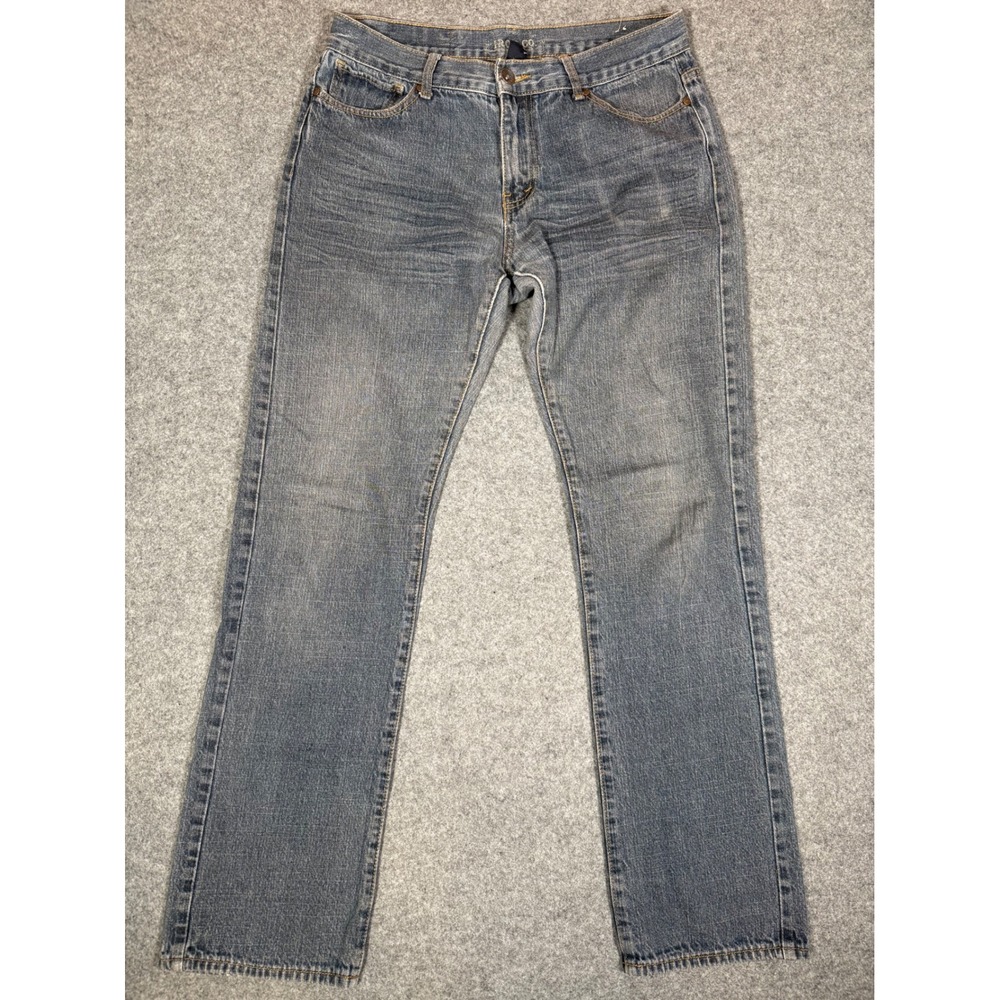 Iron Co Men's Straight Leg Denim Jeans Blue 100% Cotton 34x34 (33x33.5)